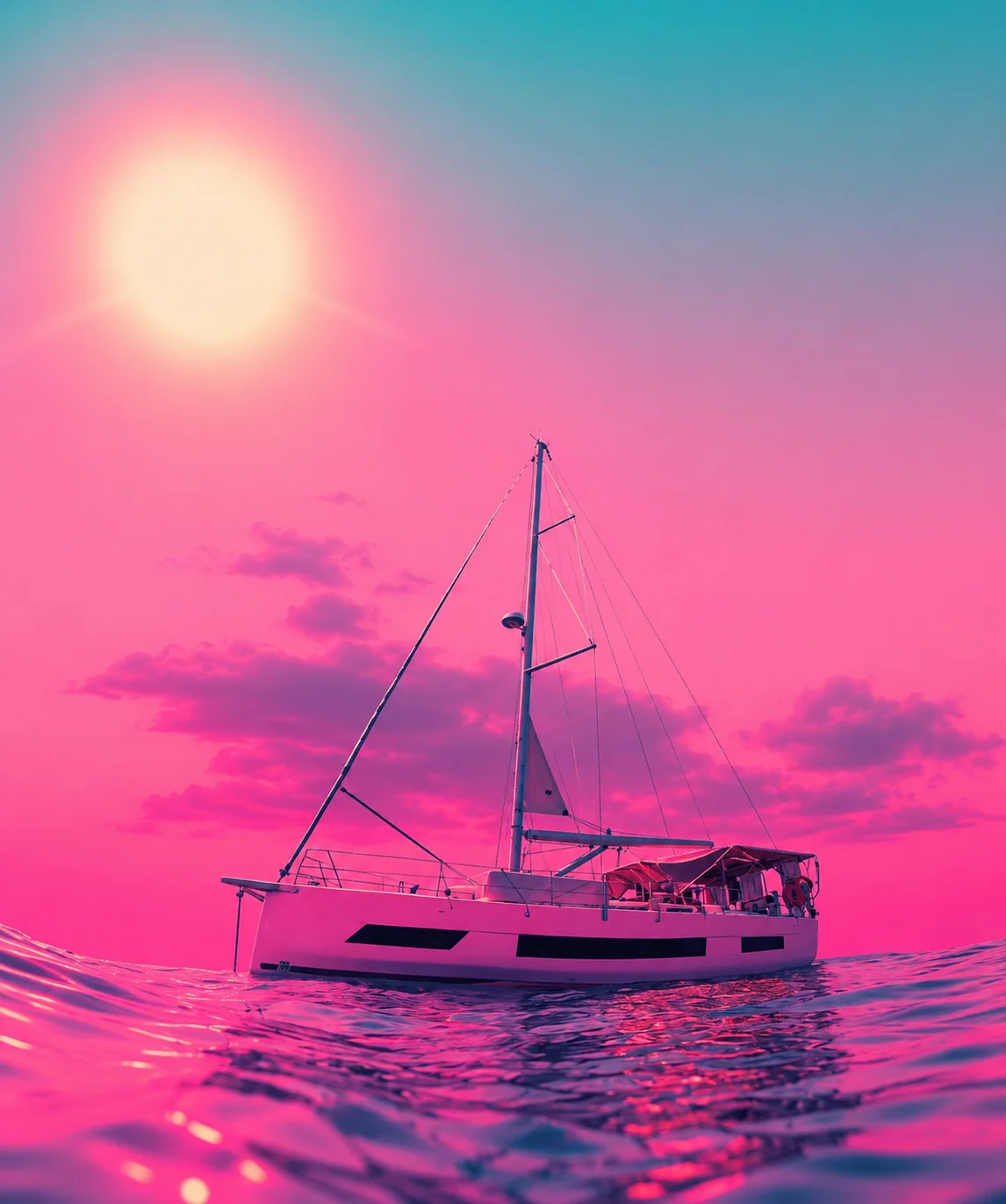 Miami Vice style boat on the water