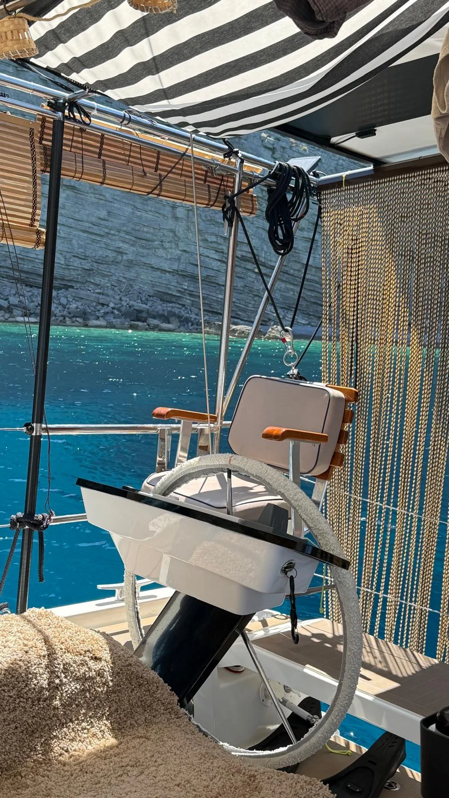 Seating area aboard the Capitana